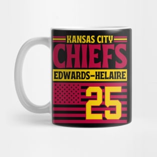 Kansas City Chiefs Edwards-Helaire 25 American Flag Football Mug